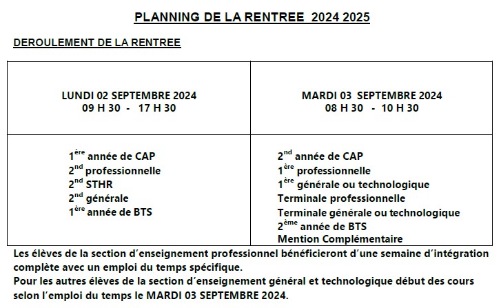 LPO Charles de Gaulle rentrée 2024